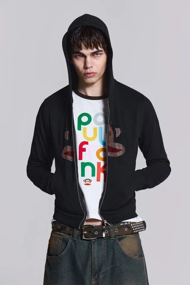 Jaded London Hoodies and Sweatshirts Men Starry Eyed Julius Hoodie Black
