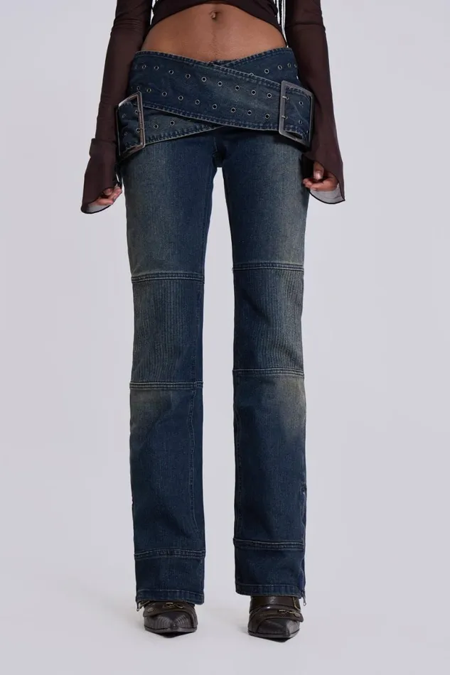 Jaded London Jeans Women Assassin Dark Denim Jeans Blue