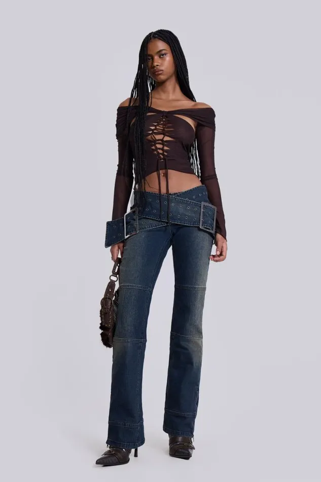 Jaded London Jeans Women Assassin Dark Denim Jeans Blue