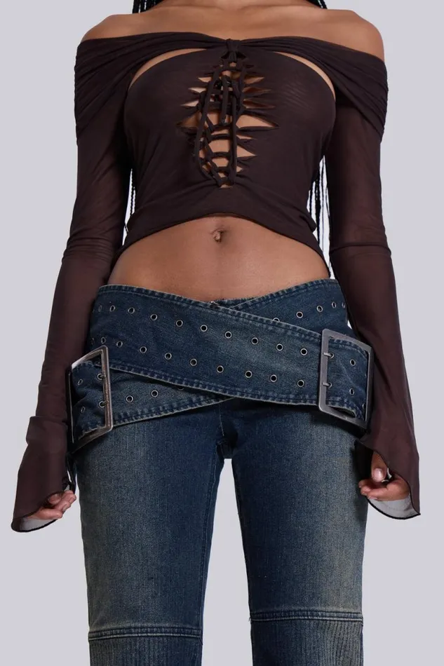 Jaded London Jeans Women Assassin Dark Denim Jeans Blue