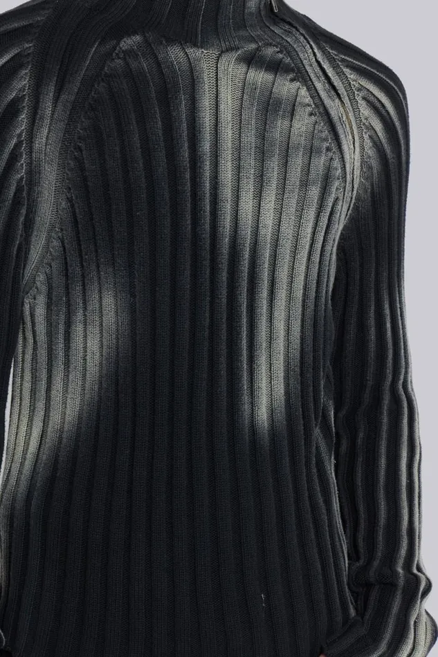 Jaded London Knitwear Men Black Luster Asymmetric Knit Black