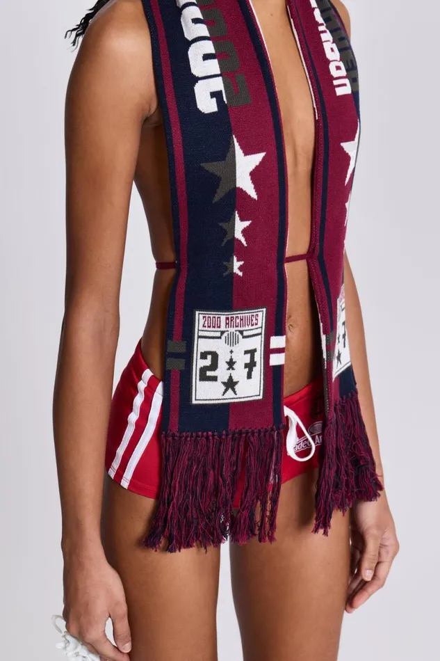 Jaded London Knitwear Women Merch 3in1 Backless Football Scarf Top Multi