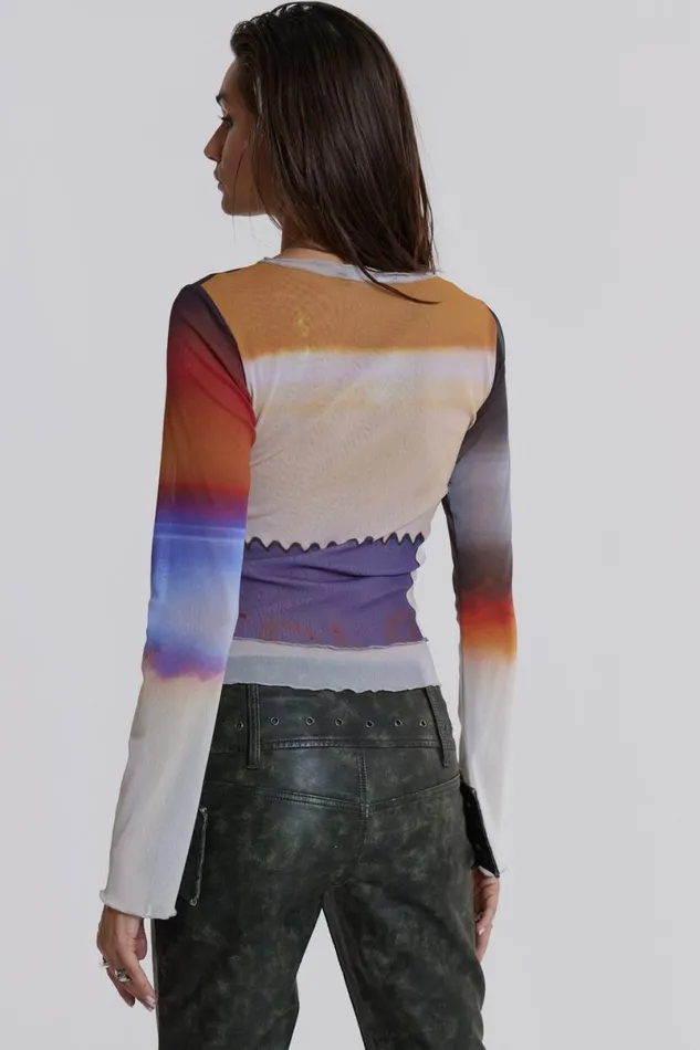 Jaded London Long Sleeve Tops Women Reverie Mesh Long Sleeve Top