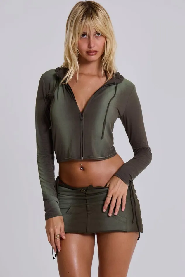 Jaded London Mini Skirts Women Tacha Extreme Mini Ombr Skirt Green