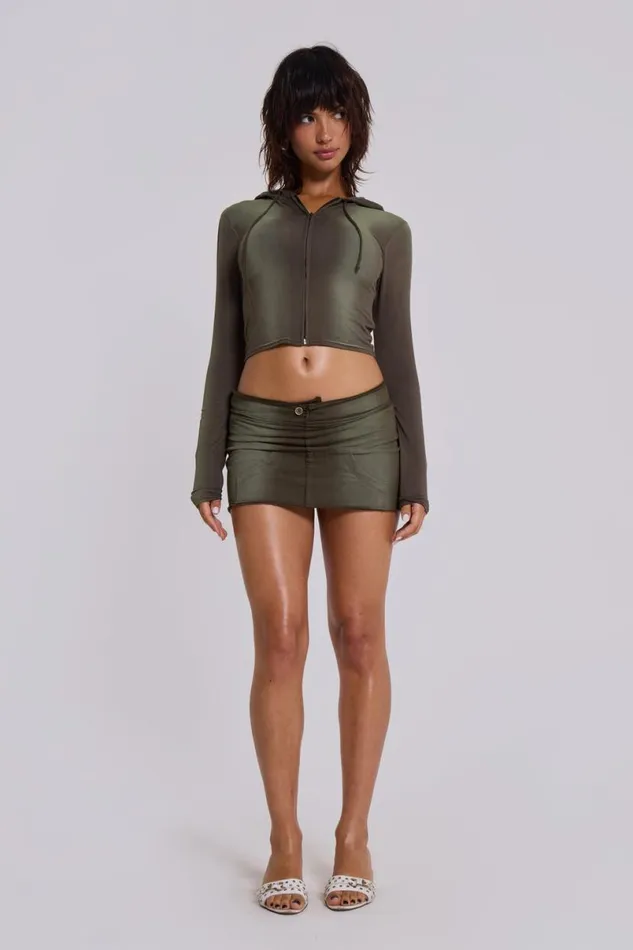 Jaded London Mini Skirts Women Tacha Extreme Mini Ombr Skirt Green