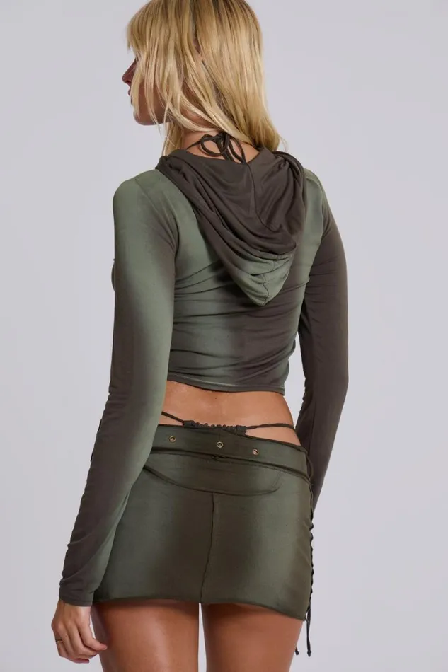 Jaded London Mini Skirts Women Tacha Extreme Mini Ombr Skirt Green