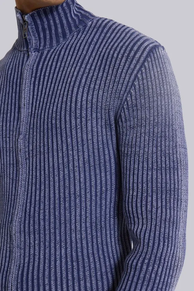 Jaded London Outerwear Men Blue Lucid Knit Track Top Blue