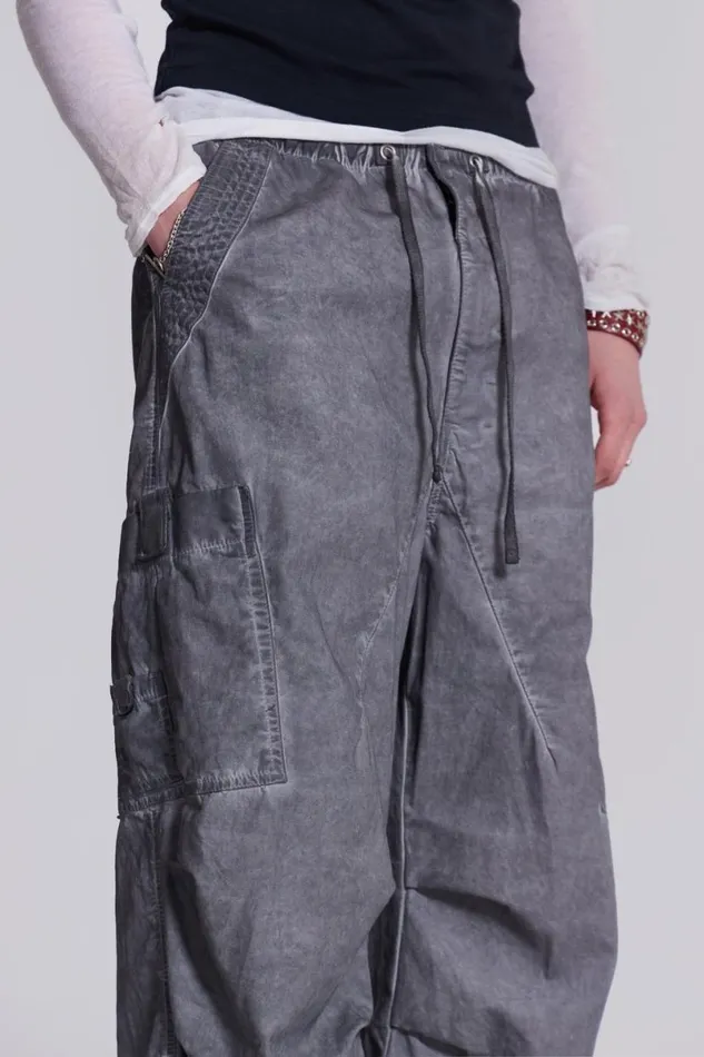 Jaded London Parachute Pants Men Black Oil Wash Parachute Pants Black