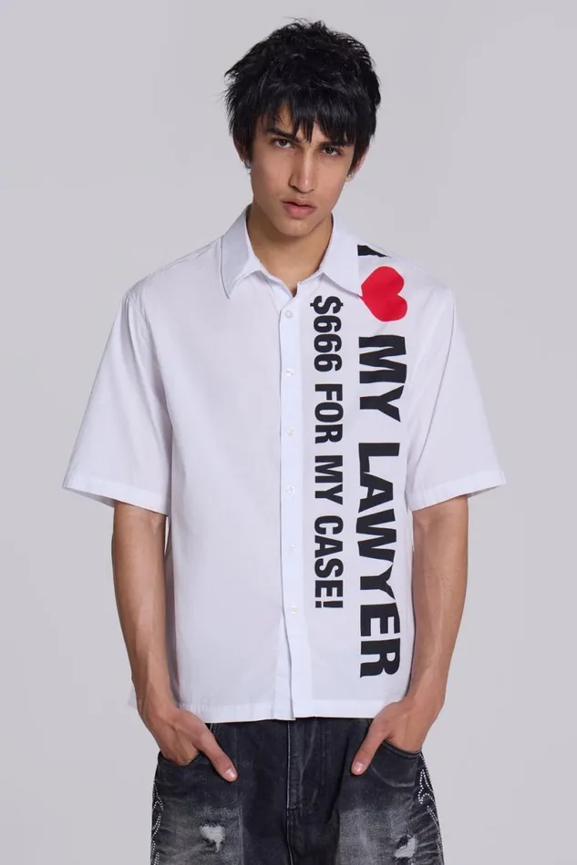 Jaded London Shirts Men Lawyer Shirt White