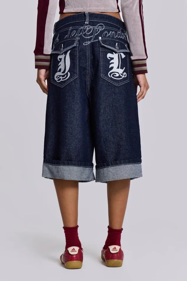 Jaded London Shorts and Jorts Women Sonic JL Indigo Jorts Blue