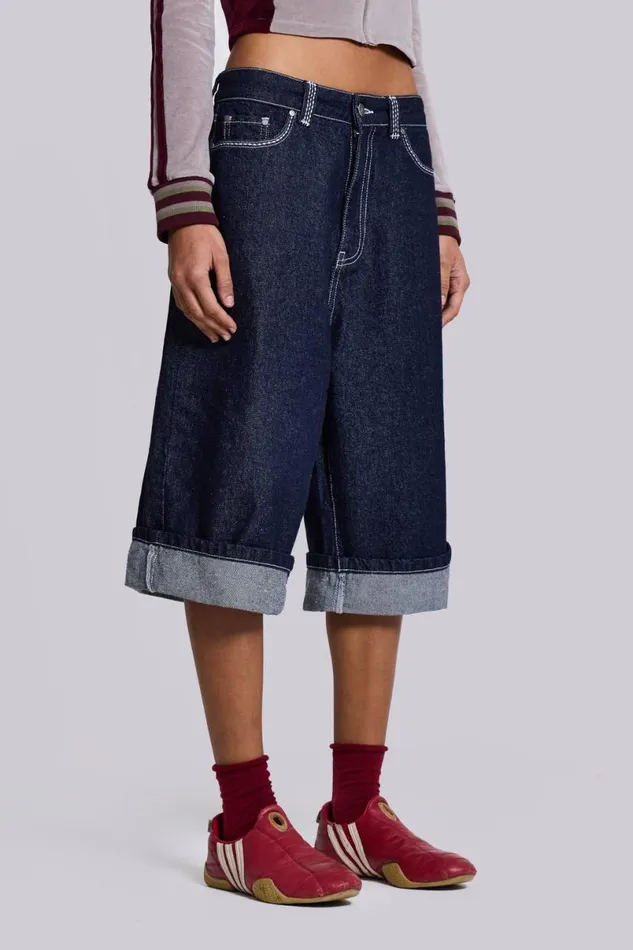 Jaded London Shorts and Jorts Women Sonic JL Indigo Jorts Blue