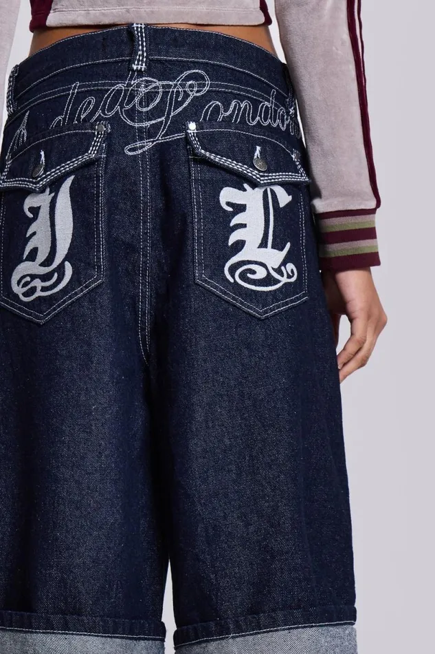 Jaded London Shorts and Jorts Women Sonic JL Indigo Jorts Blue