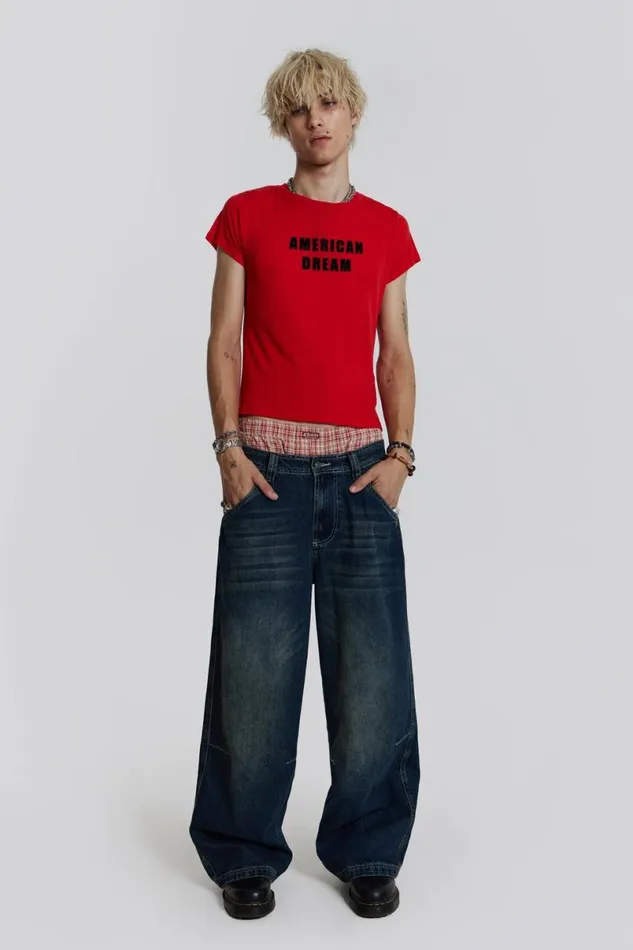 Jaded London TShirts and Vests Men American Dream Tee Red