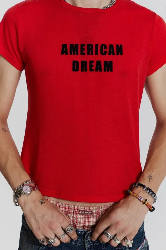 Jaded London TShirts and Vests Men American Dream Tee Red