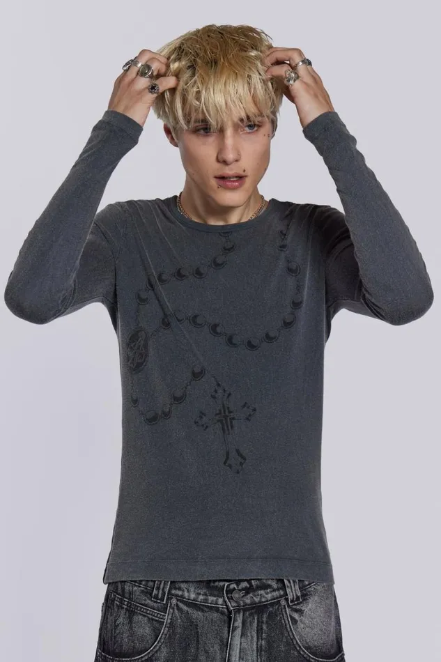 Jaded London TShirts and Vests Men Devotion Tee Grey