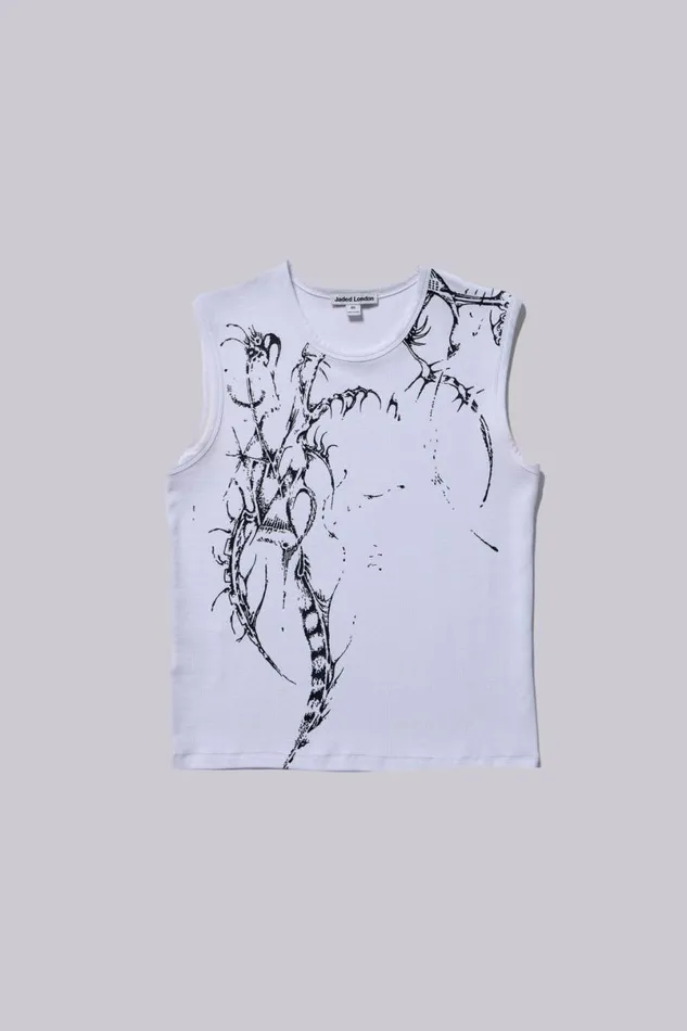 Jaded London TShirts and Vests Men White Astora Rib Vest White