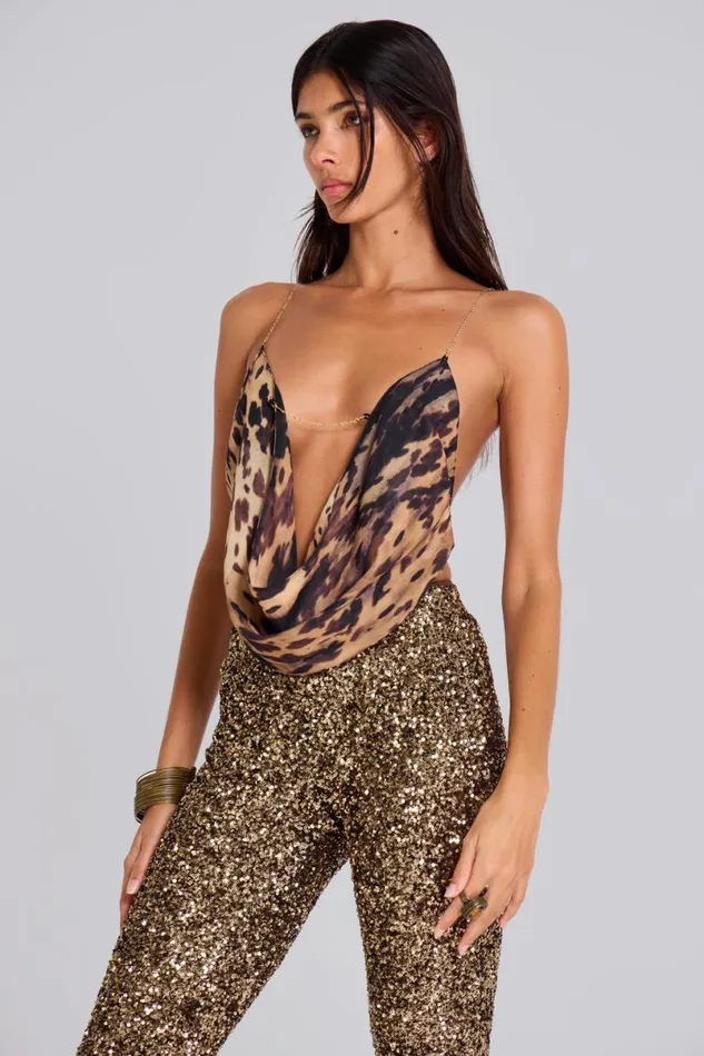 Jaded London Trousers and Pants Women Dirty Cash Sequin Capris Gold