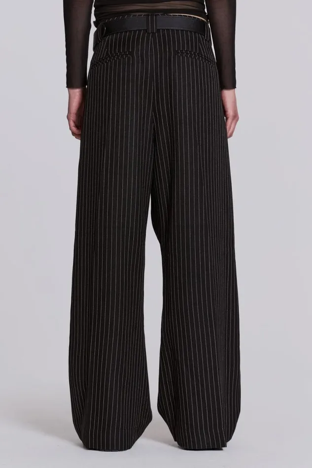 Jaded London Unisex UnisexMen Black Pinstripe Goliath Suit Pants Black