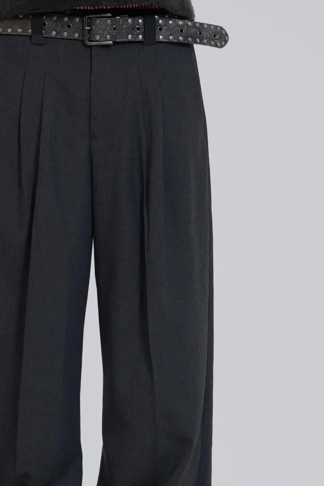 Jaded London Unisex UnisexMen Goliath Charcoal Suit Pants Grey