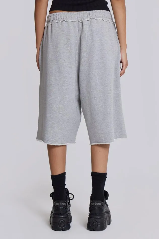 Jaded London Unisex UnisexMen Grey Marl Monster Jogger Shorts Grey