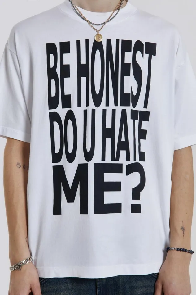 Jaded London Unisex UnisexMen Honesty Tee White