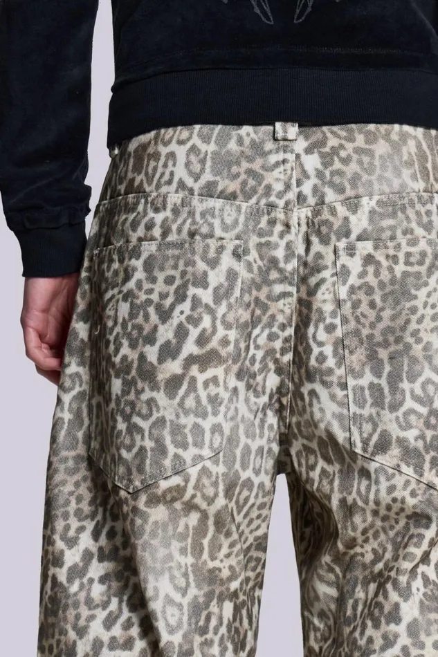 Jaded London Unisex UnisexMen Leopard Fade Colossus Jeans Multi