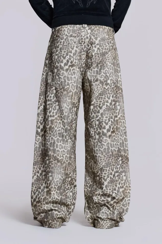 Jaded London Unisex UnisexMen Leopard Fade Colossus Jeans Multi