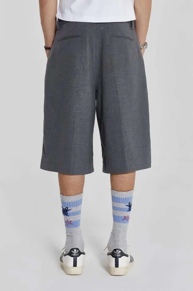 Jaded London Unisex UnisexWomen Grey Goliath Tailored Shorts Grey