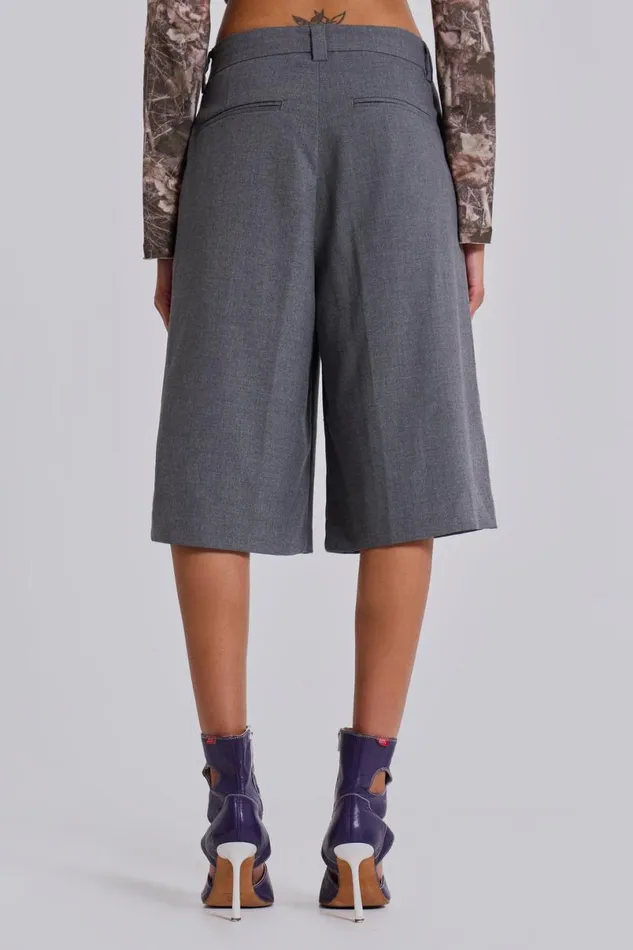 Jaded London Unisex UnisexWomen Grey Goliath Tailored Shorts Grey