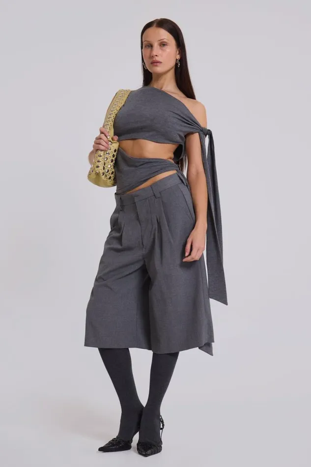 Jaded London Unisex UnisexWomen Grey Goliath Tailored Shorts Grey