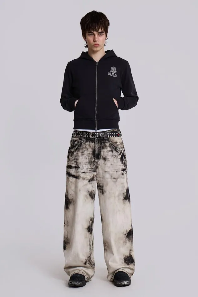 Jaded London Unisex UnisexWomen Rock Revival Sirus Colossus Jeans Black