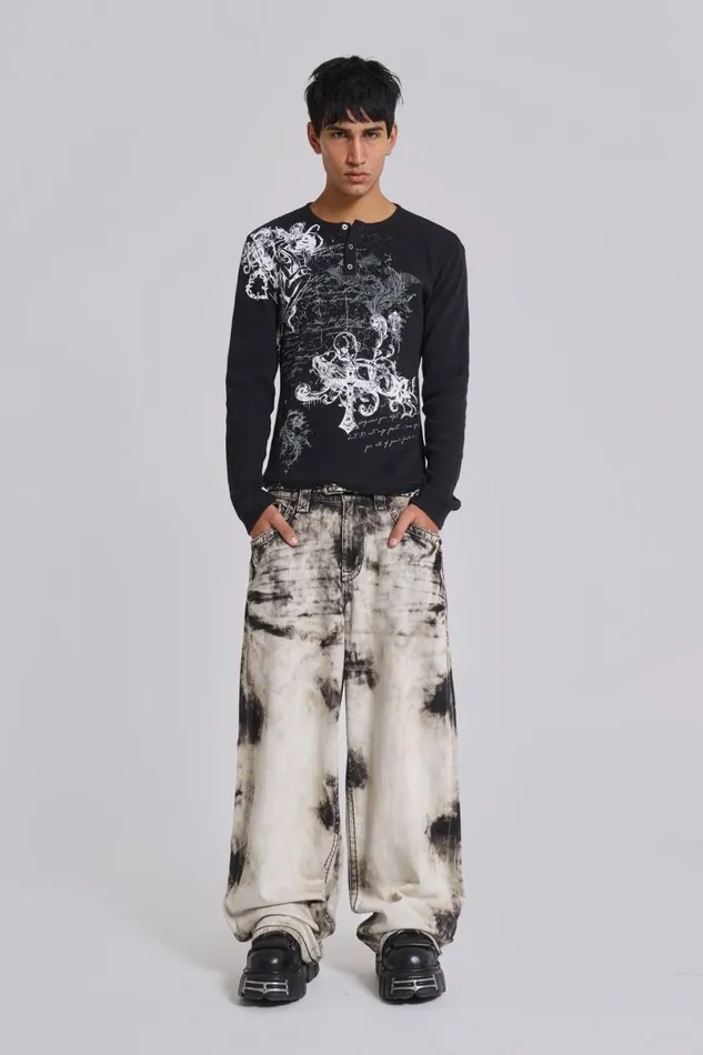 Jaded London Unisex UnisexWomen Rock Revival Sirus Colossus Jeans Black