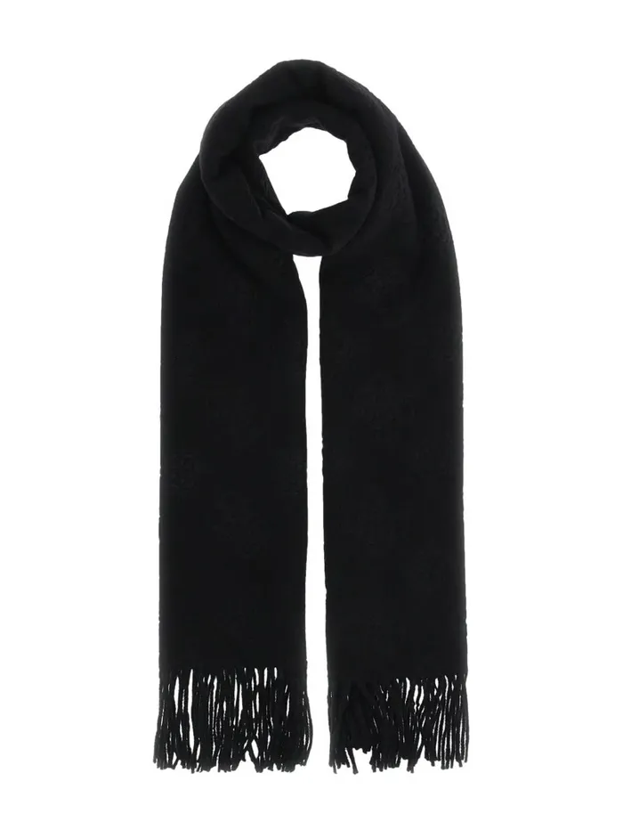 James Peony Monogram Scarf Black Women Hats and Scarves GUESS James Peony Monogram Scarf Black Women Hats and Scarves GUESS
