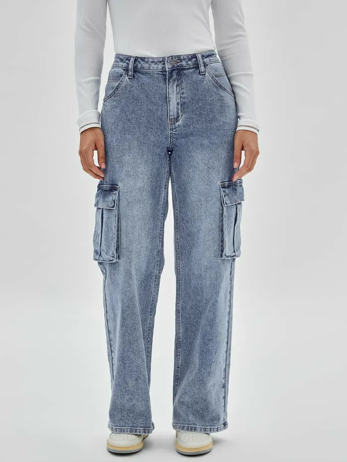 Jeans and Denim GUESS Originals Kit Cargo Jeans Go Donna Medium Wash GUESS Women Jeans and Denim GUESS Originals Kit Cargo Jeans Go Donna Medium Wash GUESS Women