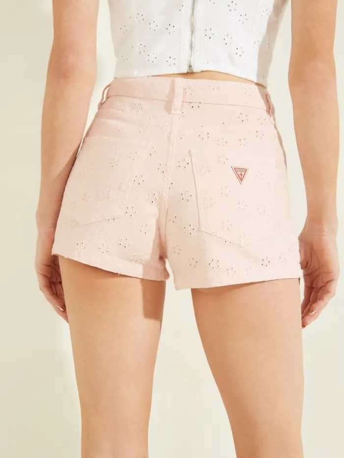 Jeans and Denim GUESS Women Claudia Eyelet Shorts Floridada Pink Jeans and Denim GUESS Women Claudia Eyelet Shorts Floridada Pink