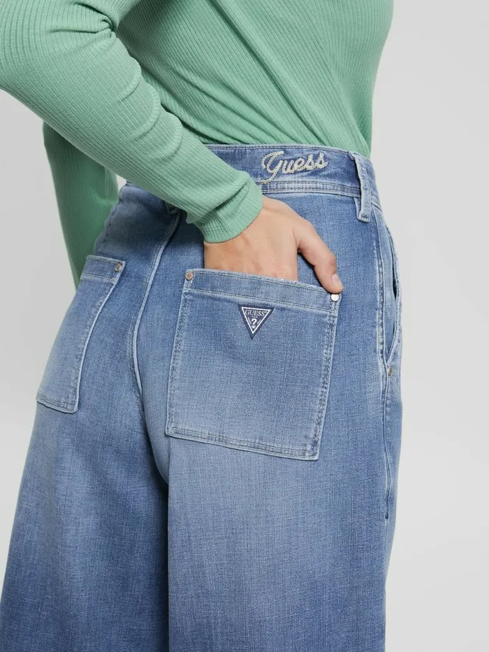 Jeans and Denim GUESS Women Dakota Cropped WideLeg Jeans Genial Jeans and Denim GUESS Women Dakota Cropped WideLeg Jeans Genial