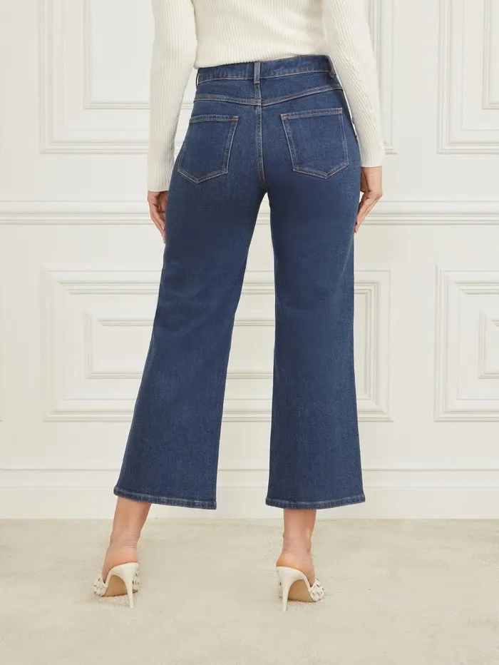Jeans and Denim Lyric WideLeg Denim Pant Dark Blue Denim Wash 8211 GUESS Women Jeans and Denim Lyric WideLeg Denim Pant Dark Blue Denim Wash 8211 GUESS Women