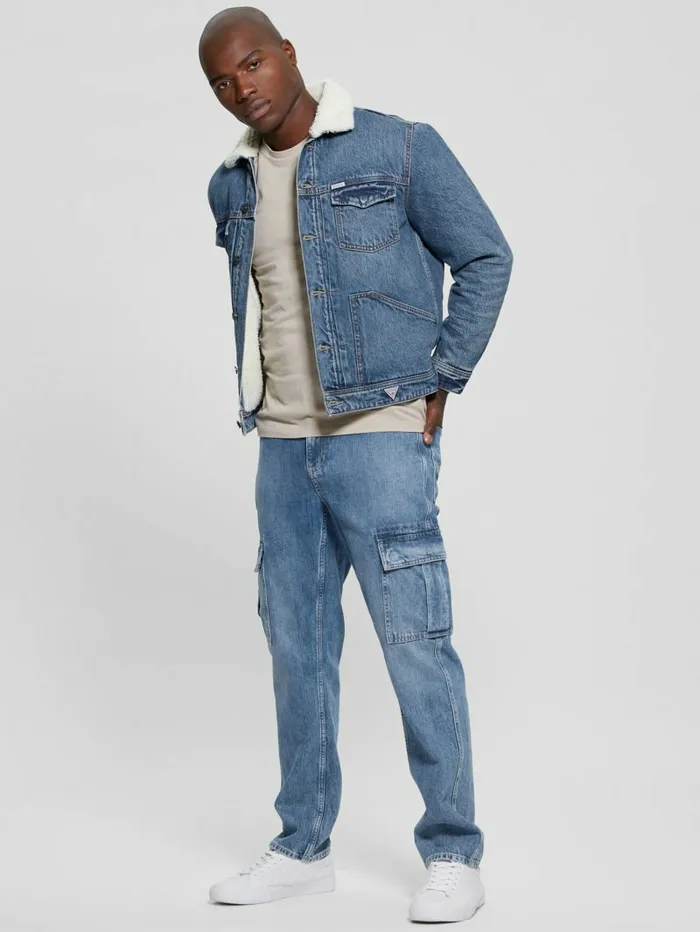 Jeans and Denim Men GUESS Julianne Cargo Jeans Light Wash
