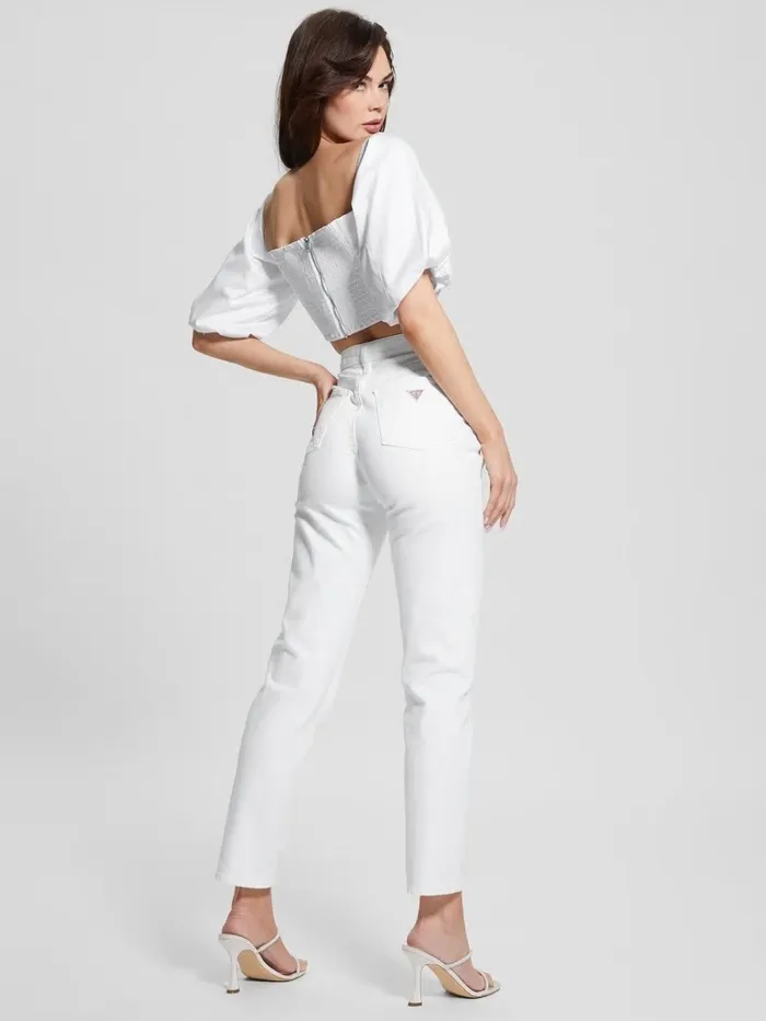 Jeans and Denim Mom Jeans Pure White 8211 GUESS Women Jeans and Denim Mom Jeans Pure White 8211 GUESS Women