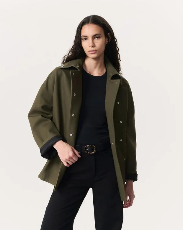 Jeans Rue Belted Cotton Twill Jacket Army Green rag and bone Women