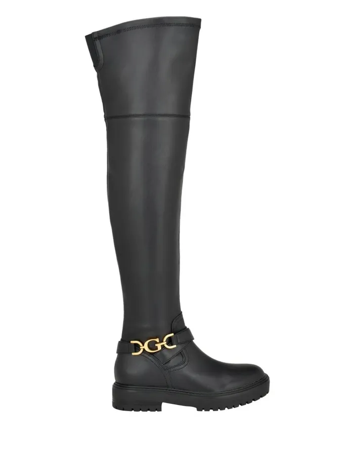 Jellio Buckle KneeHigh Boots Black 001 Women Boots and Booties GUESS Jellio Buckle KneeHigh Boots Black 001 Women Boots and Booties GUESS