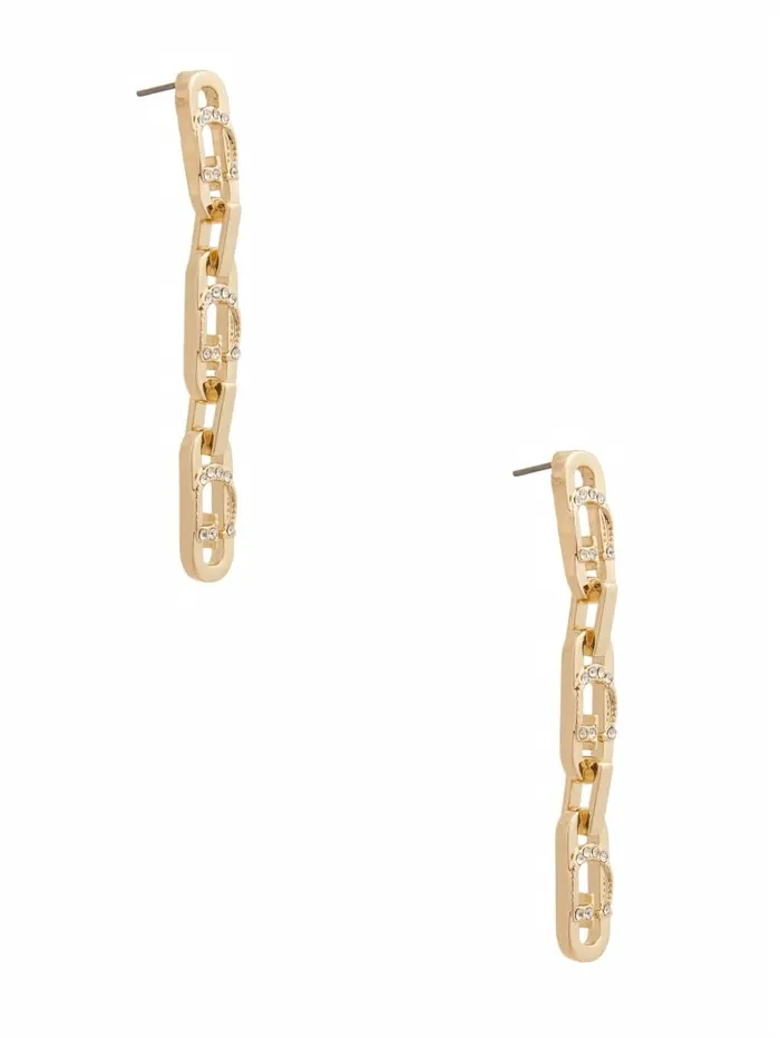 Jewelry Women GUESS GoldTone G Logo Linear Earrings Gold Jewelry Women GUESS GoldTone G Logo Linear Earrings Gold
