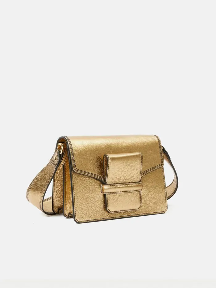 Jigsaw Ada Leather Crossbody Bag Gold Women Bags