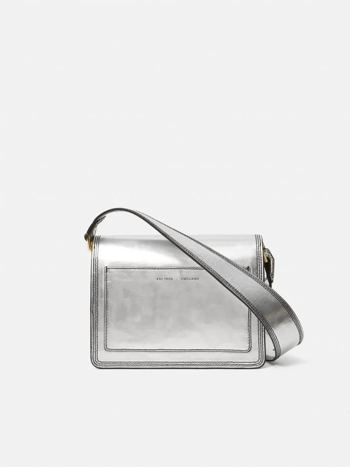 Jigsaw Ada Leather Crossbody Bag Silver Women Bags