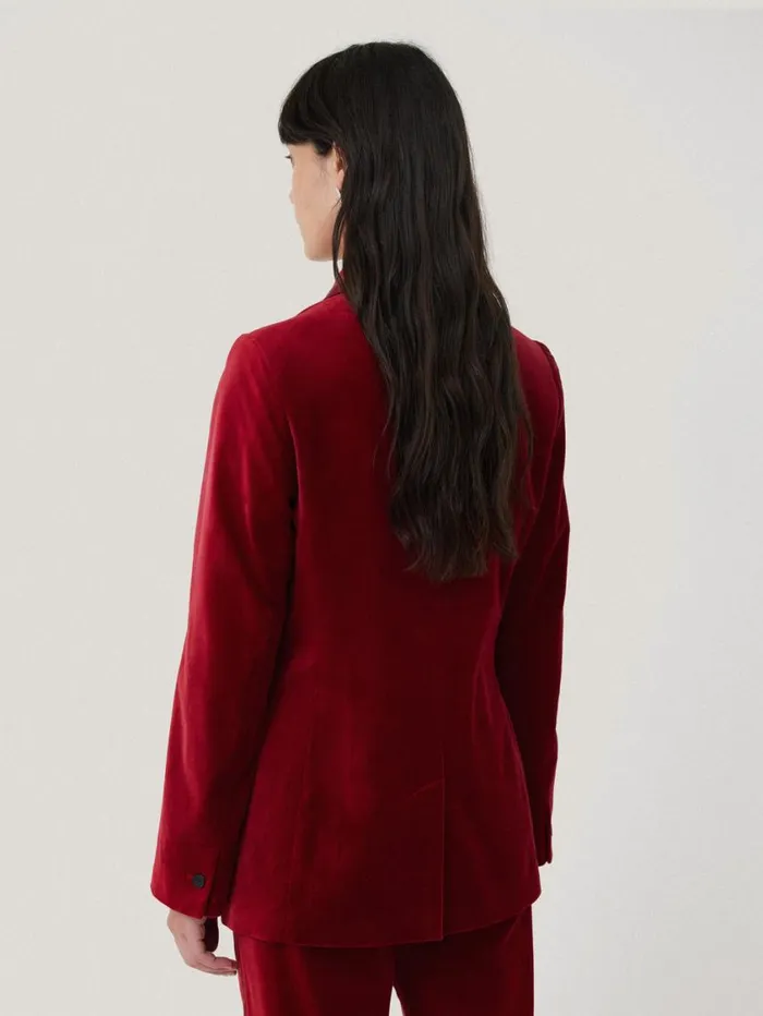 Jigsaw Ashby Velvet Blazer Red Women Suits and Tailoring