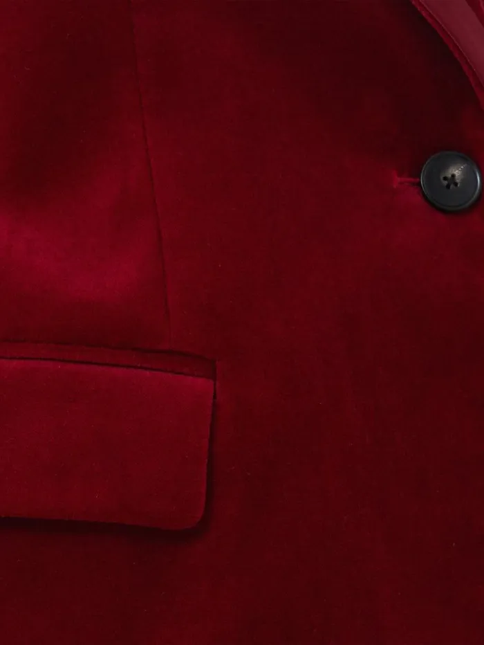 Jigsaw Ashby Velvet Blazer Red Women Suits and Tailoring