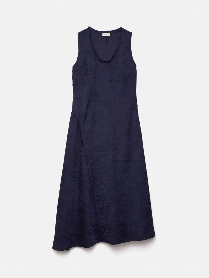 Jigsaw Asymmetric Textured Dress Navy Women Party