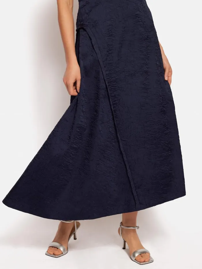 Jigsaw Asymmetric Textured Dress Navy Women Party