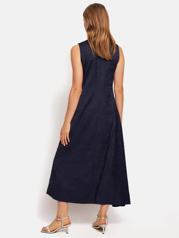 Jigsaw Asymmetric Textured Dress Navy Women Party
