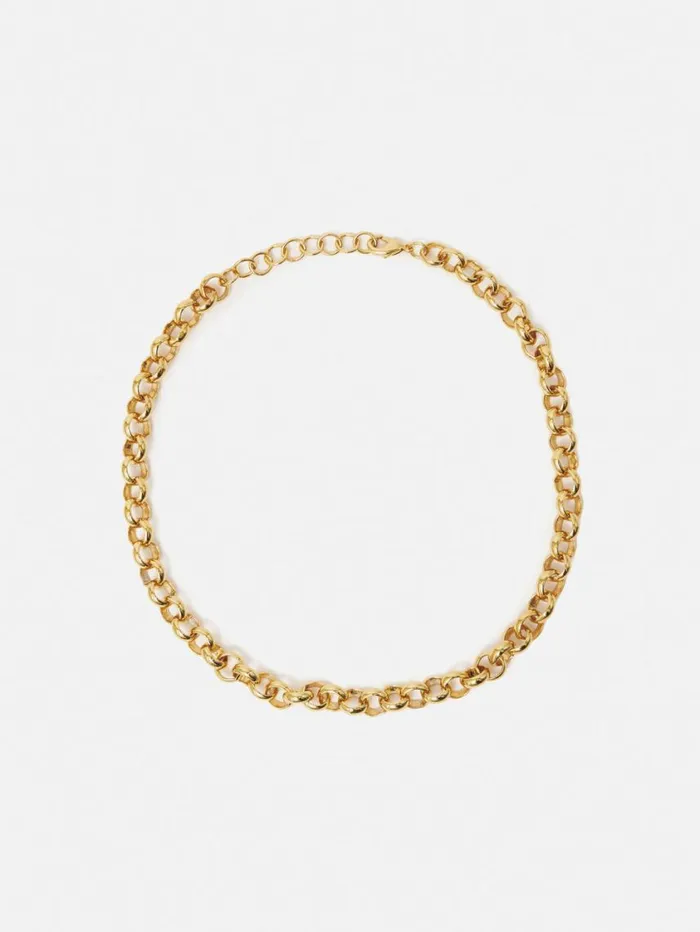 Jigsaw Belcher Chain Necklace Gold Women Party